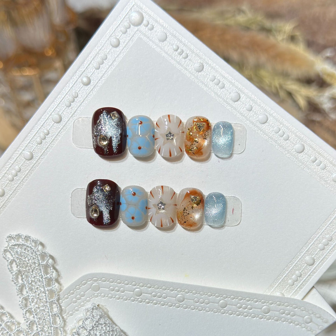 Stylish Glitter Press-On Nail Set Bowlift