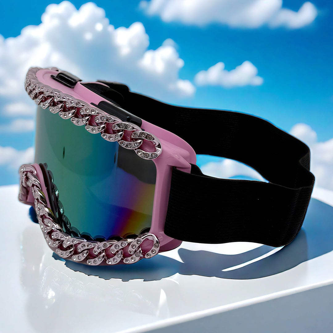 Women's ski goggles with glamorous rhinestone frame Bowlift