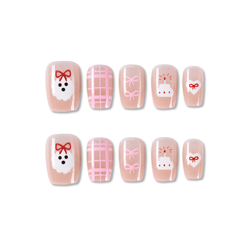Playful Character-Themed Press-On Nail Set Bowlift 1787395325
