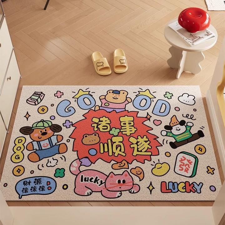 Playful Cartoon-Themed Soft Floor Mat