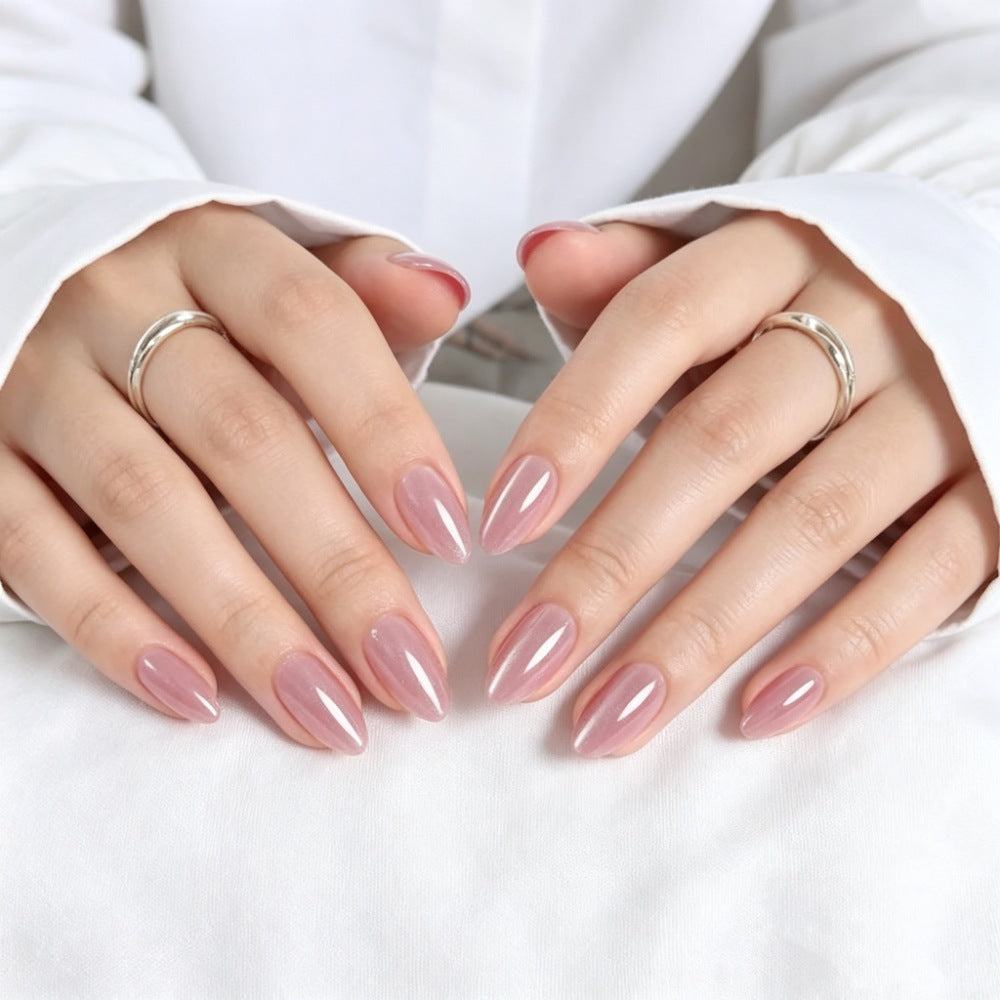 Glossy Almond-Shaped Press-On Nails Bowlift