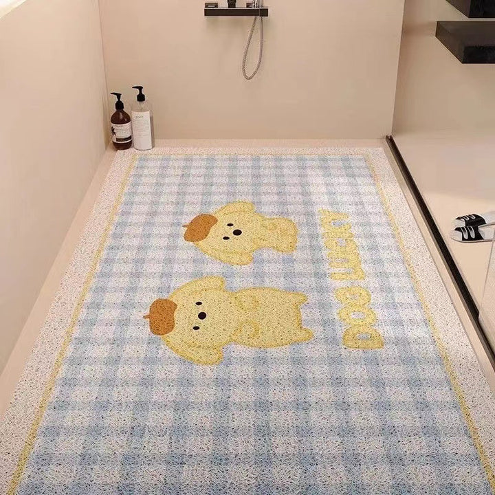 Playful Puppy-Themed Non-Slip Bathroom Mat Bowlift