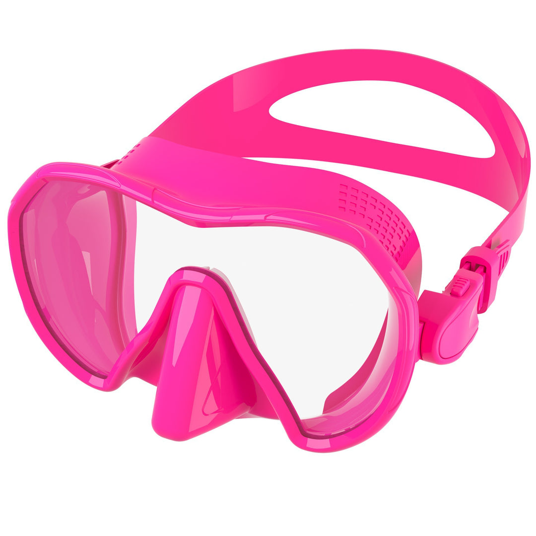 Diving mask with wide field of vision and comfortable wearing comfort Bowlift
