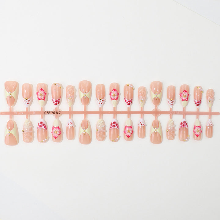 Floral Design Premium Press-On Nail Tips Bowlift