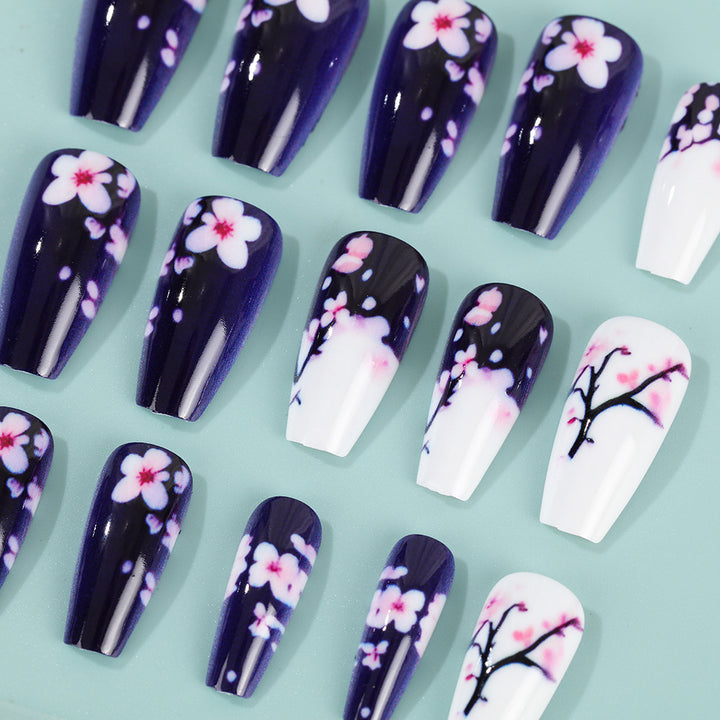 Artificial Nail Set with Floral Accents Bowlift