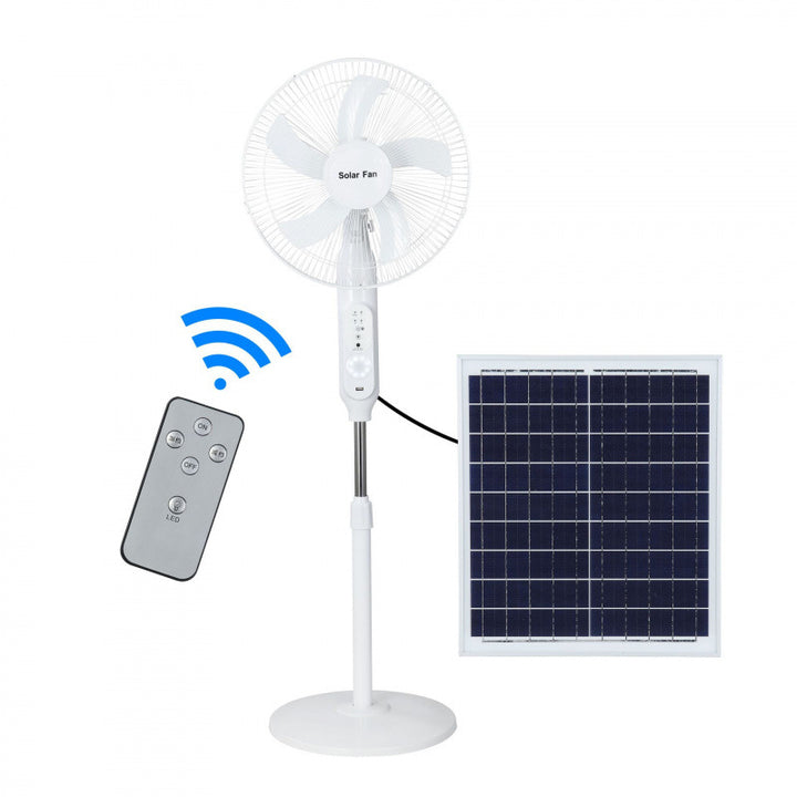 Unisex Solar-Powered Stand Fan with Remote Control and Adjustable Height Bowlift