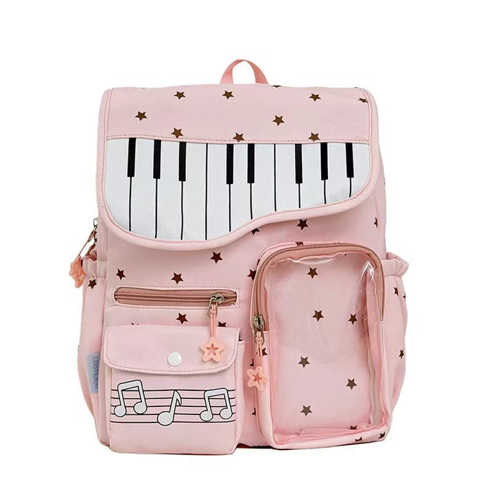 Backpack with Musical Piano Design and Multifunctional Compartments Bowlift