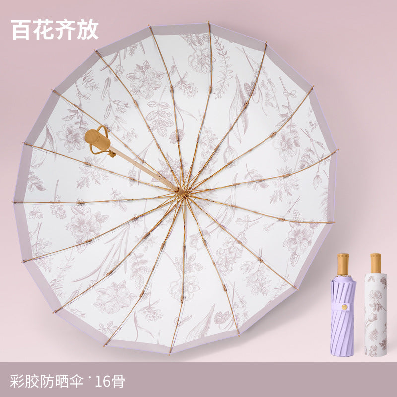 Women's umbrella with floral patterns Bowlift