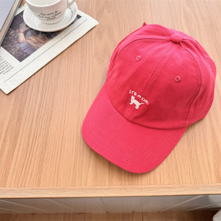 Women's Playful Cat-Embroidered Baseball Cap Bowlift