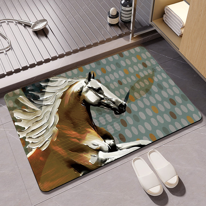 Artistic Horse-Themed Bath Mat Bowlift 1788245763