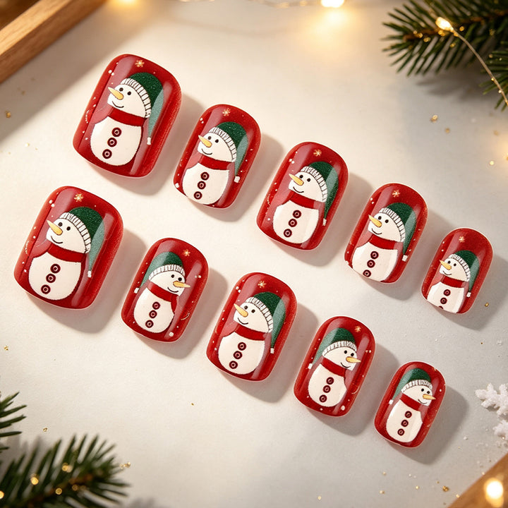 Holiday-Themed Snowman Nail Art Bowlift