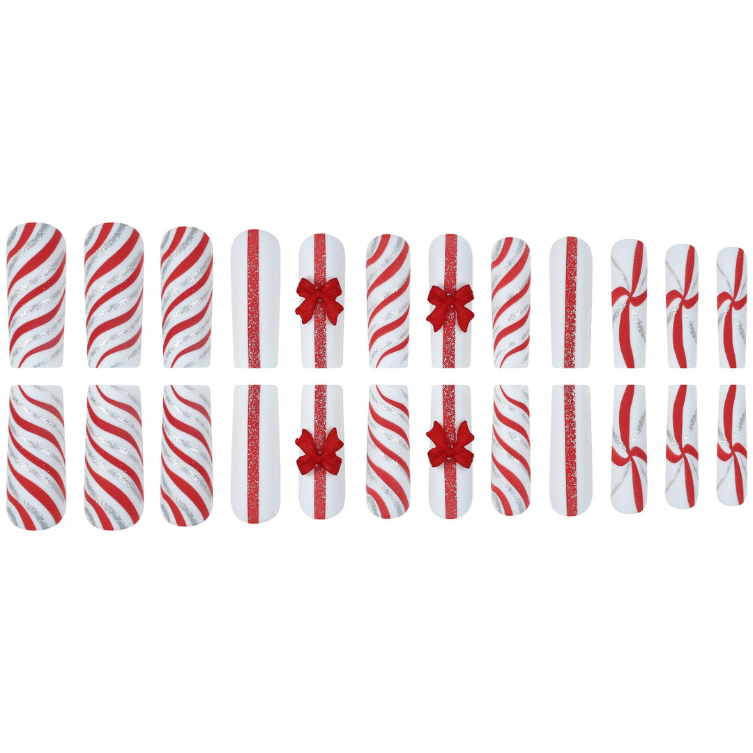 Festive Holiday-Theme Press-On Nail Art Bowlift