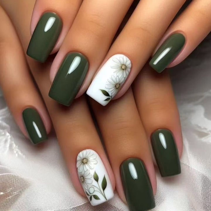 Floral Art Press-On Nails Bowlift
