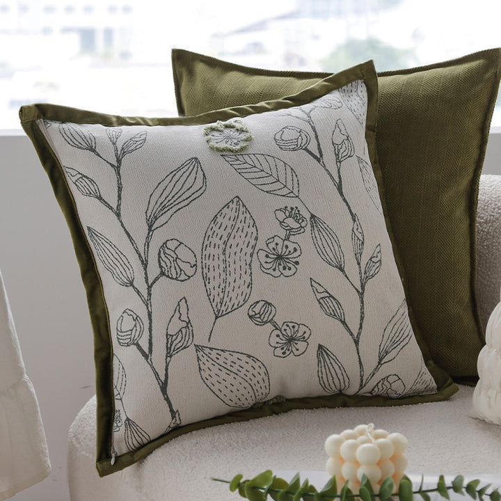 Square decorative cushion cover with textured chenille surface and concealed zipper Bowlift