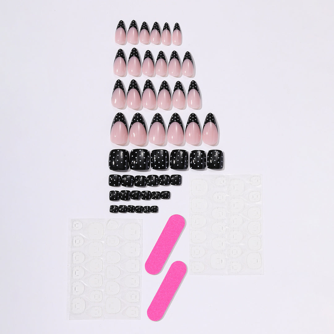 Acrylic nail set with creative tips and elegant embellishments Bowlift