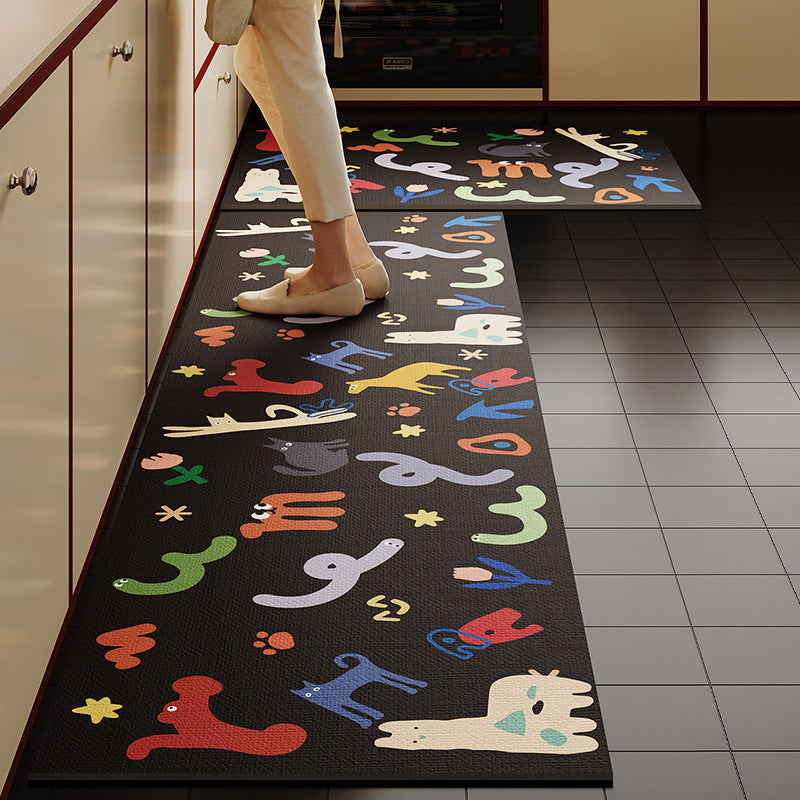 Playful Dog-Themed Anti-Fatigue Kitchen Mat