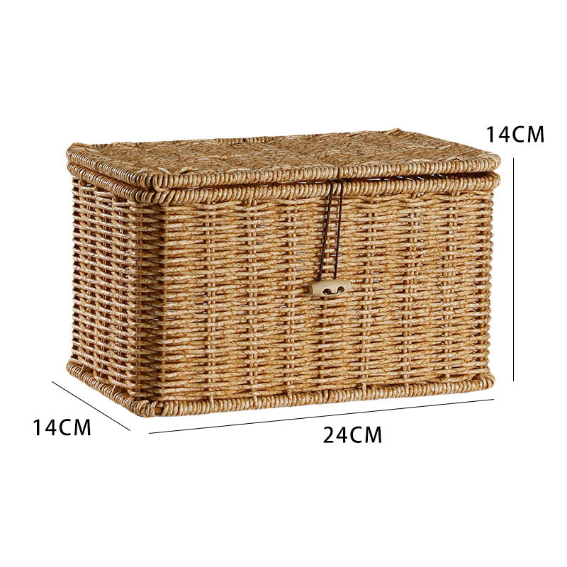 Handcrafted Rectangular Wicker Storage Box Bowlift