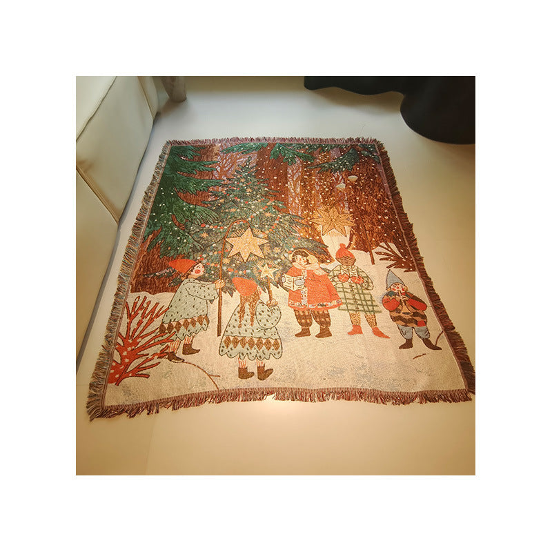 Festive Themed Woven Throw Blanket