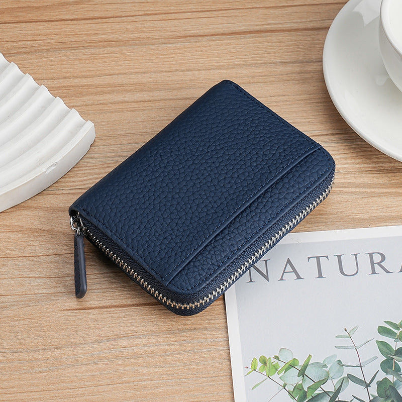 Premium Textured Leather Zip Wallet