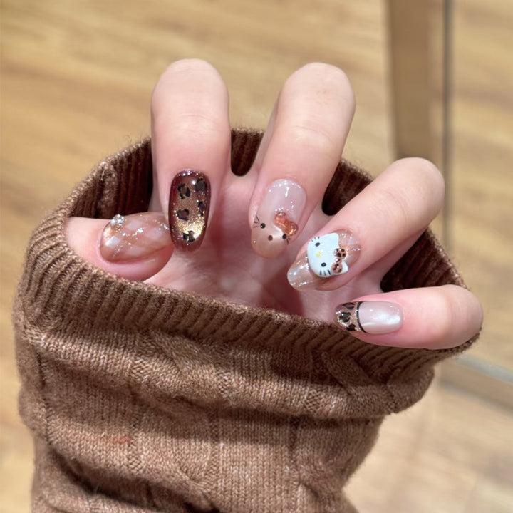Premium Glittery Press-On Nail Set Bowlift