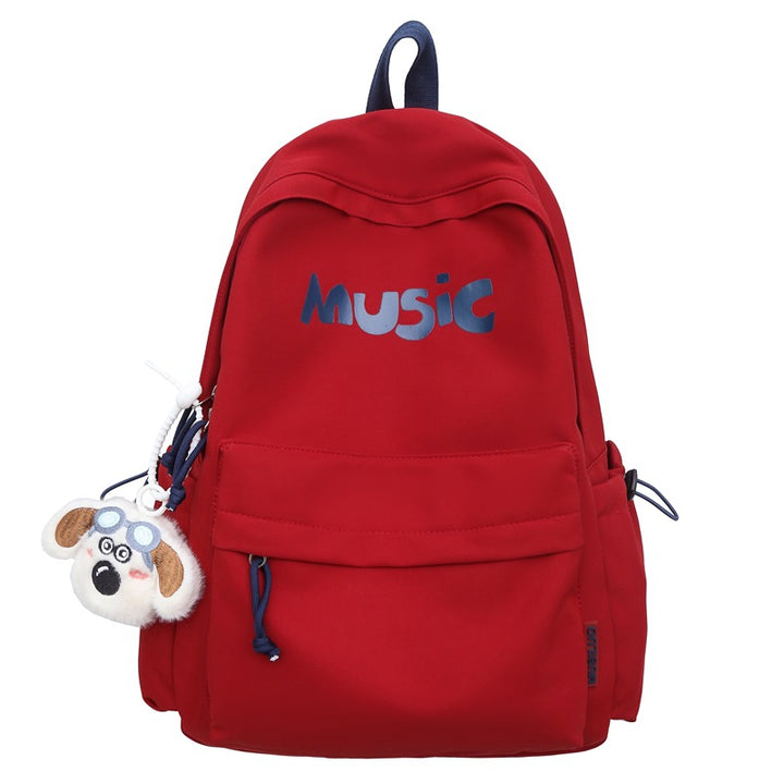 Casual Music-Themed School Backpack Bowlift