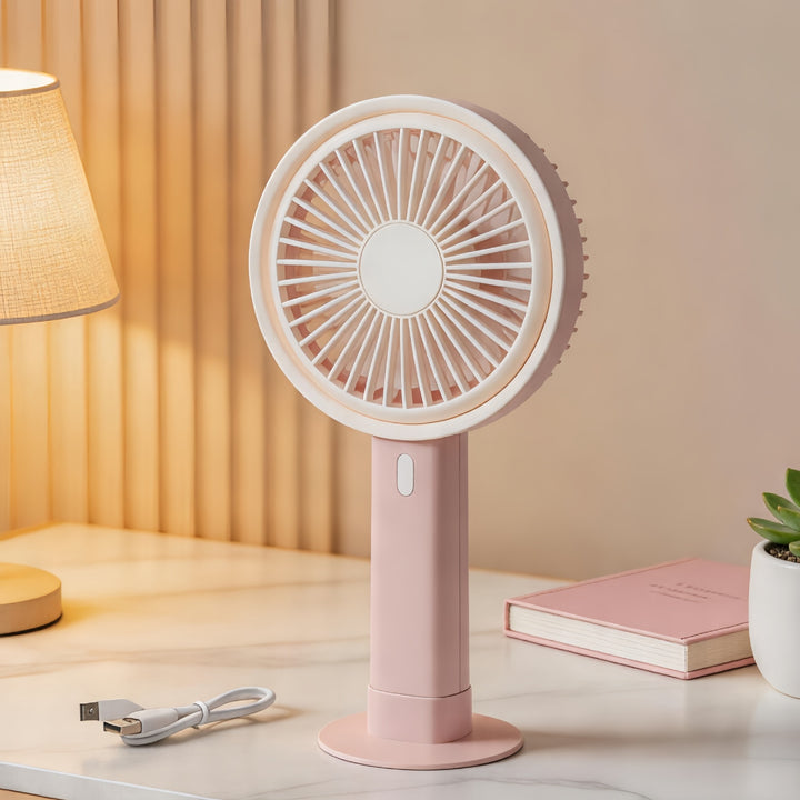 Women's Portable Table Fan with Integrated USB Charging Function Bowlift