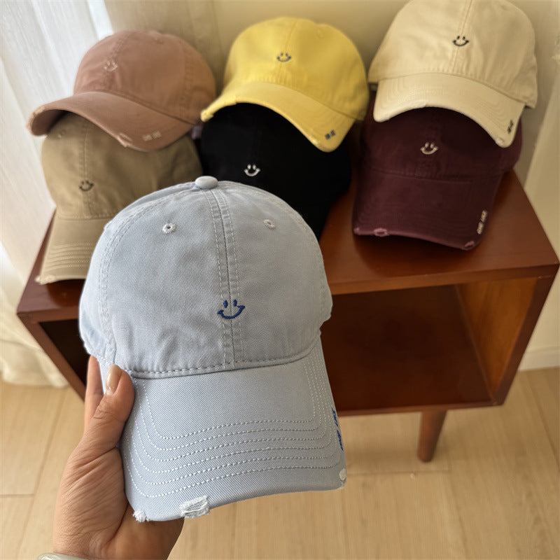 Women's Casual Smile-Embroidered Cap Bowlift