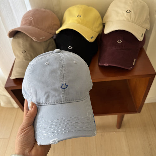Women's Casual Smile-Embroidered Cap Bowlift
