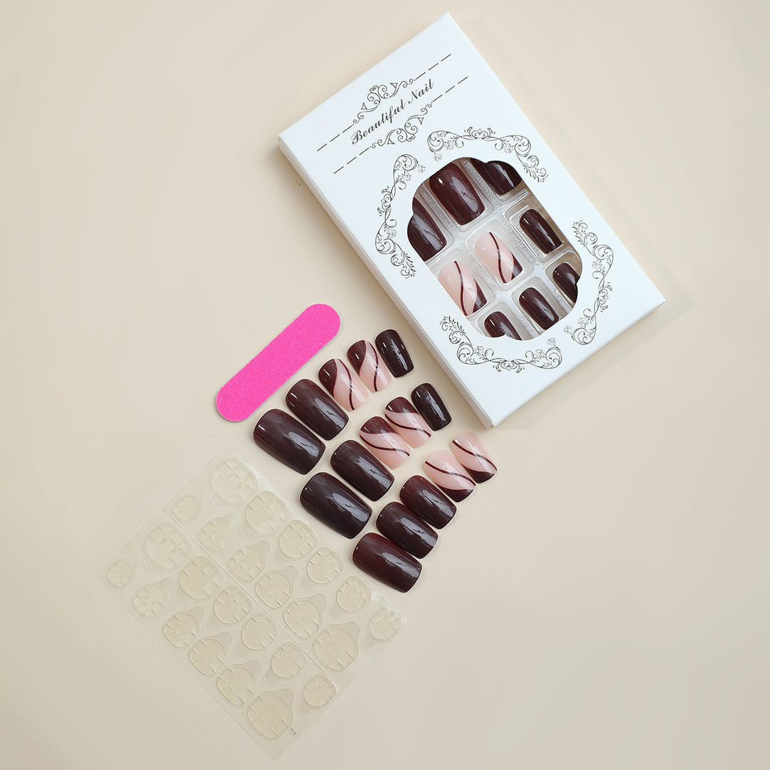Premium Press-On Nail Art Set with Elegant Designs Bowlift