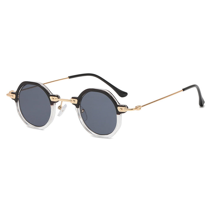 Women's designer sunglasses with hexagonal frame and luxurious metal accents Bowlift