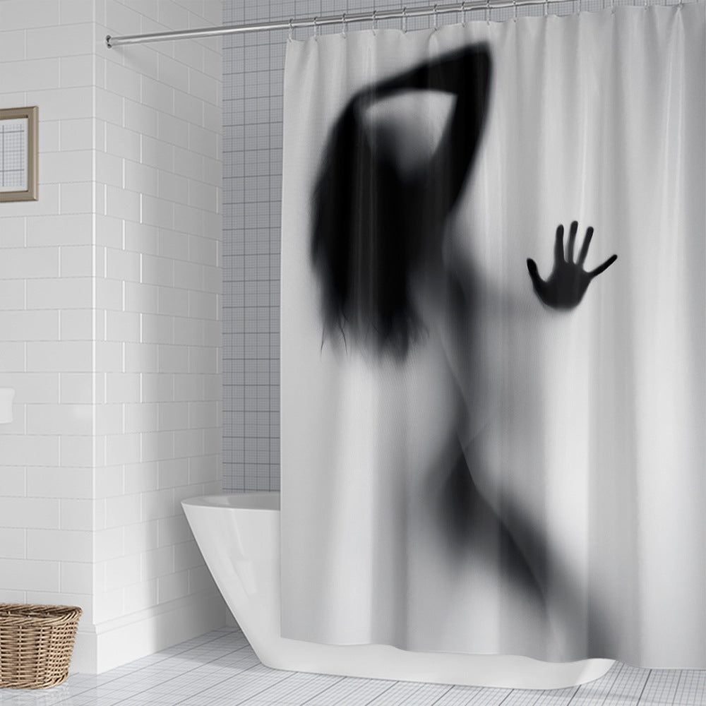 Artistic Silhouette Shower Curtain Bowlift