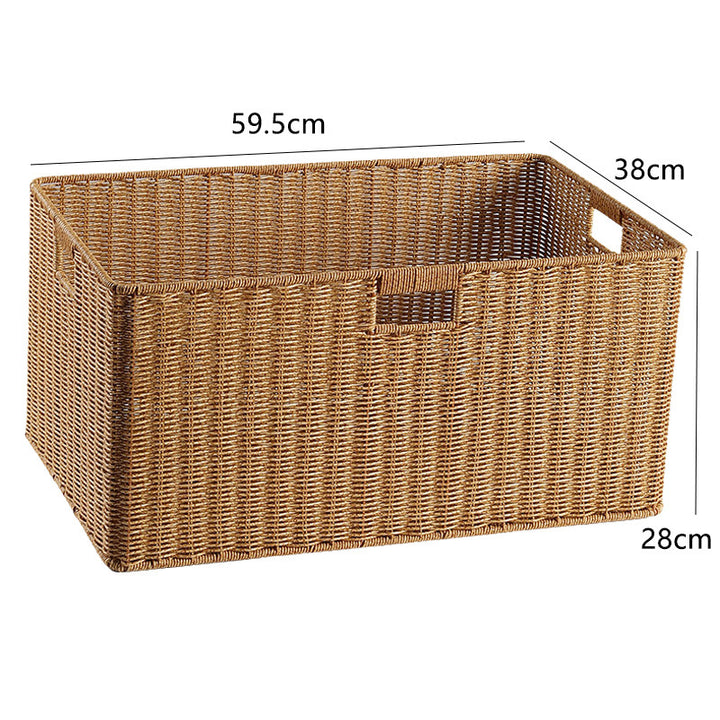 Handcrafted Rectangular Wicker Storage Bin Bowlift