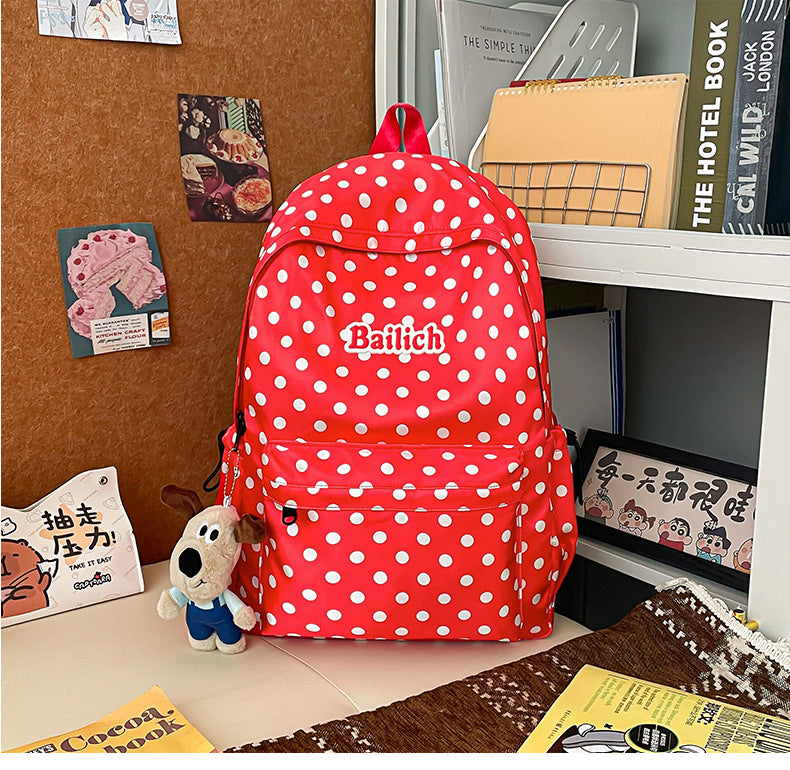 Polka Dot Patterned Casual Backpack