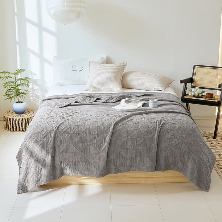 Summer Cooling Breathable Textured Pure Cotton Gauze Blanket | Bowlift