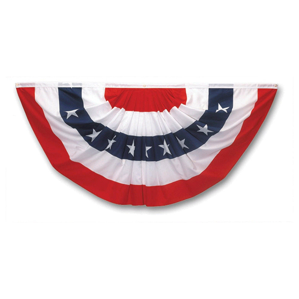 Unisex nan decorative outdoor patriotic semicircular bunting banner with durable metal grommets Bowlift