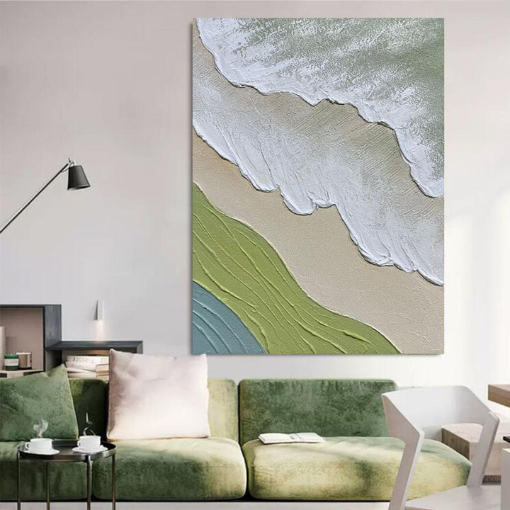 Textured Coastal Abstract Canvas Artwork
