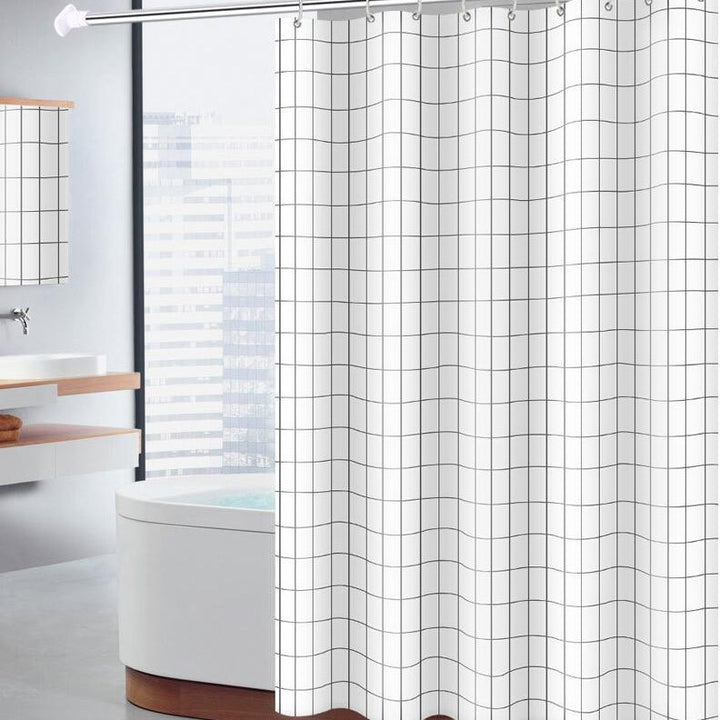 Minimalist Grid Pattern Shower Curtain Bowlift