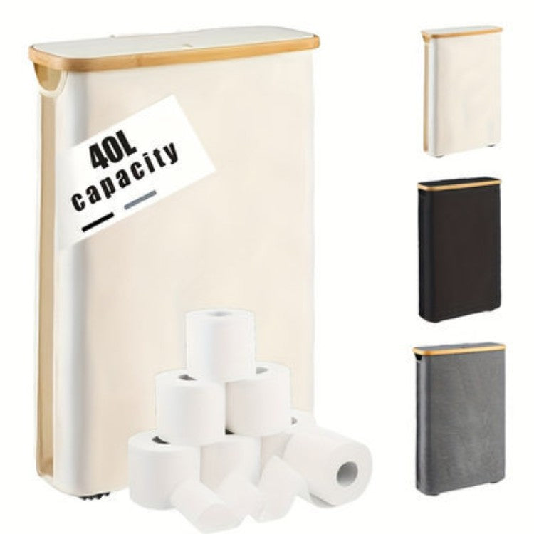 Multifunctional laundry storage box with bamboo lid Bowlift