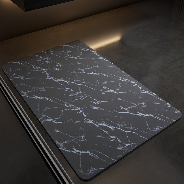 Marble-Patterned Anti-Fatigue Kitchen Mat Bowlift