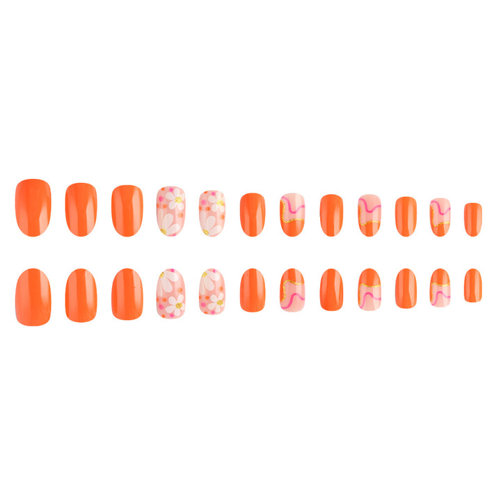 Artistic Flower Design Press-On Nails Bowlift