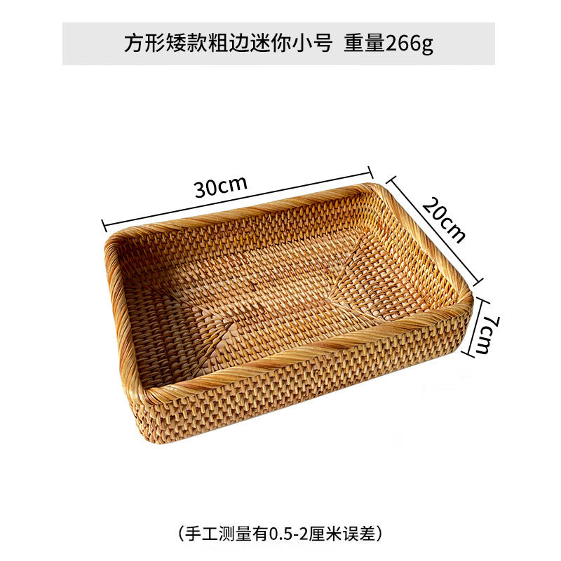 Women rectangular storage basket made of handwoven natural material Bowlift