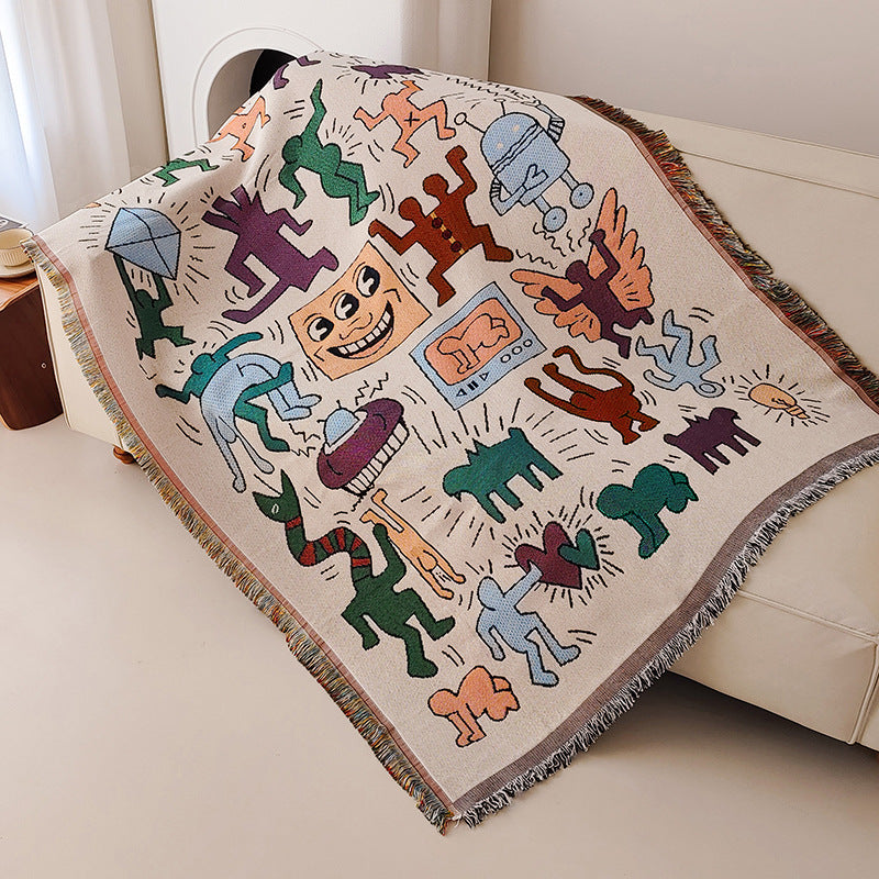 Artistic Cat-Themed Throw Blanket