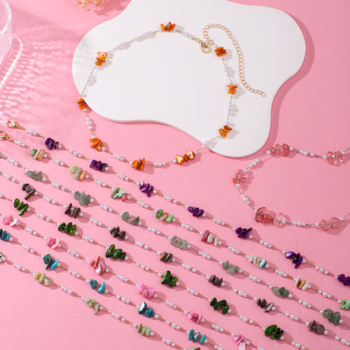 Elegant Floral Beaded Necklace Bowlift