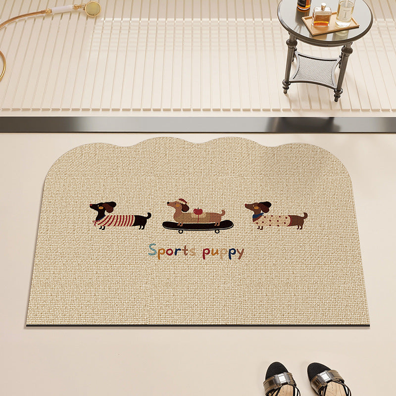 Playful Animal-Themed Kitchen Mat Bowlift