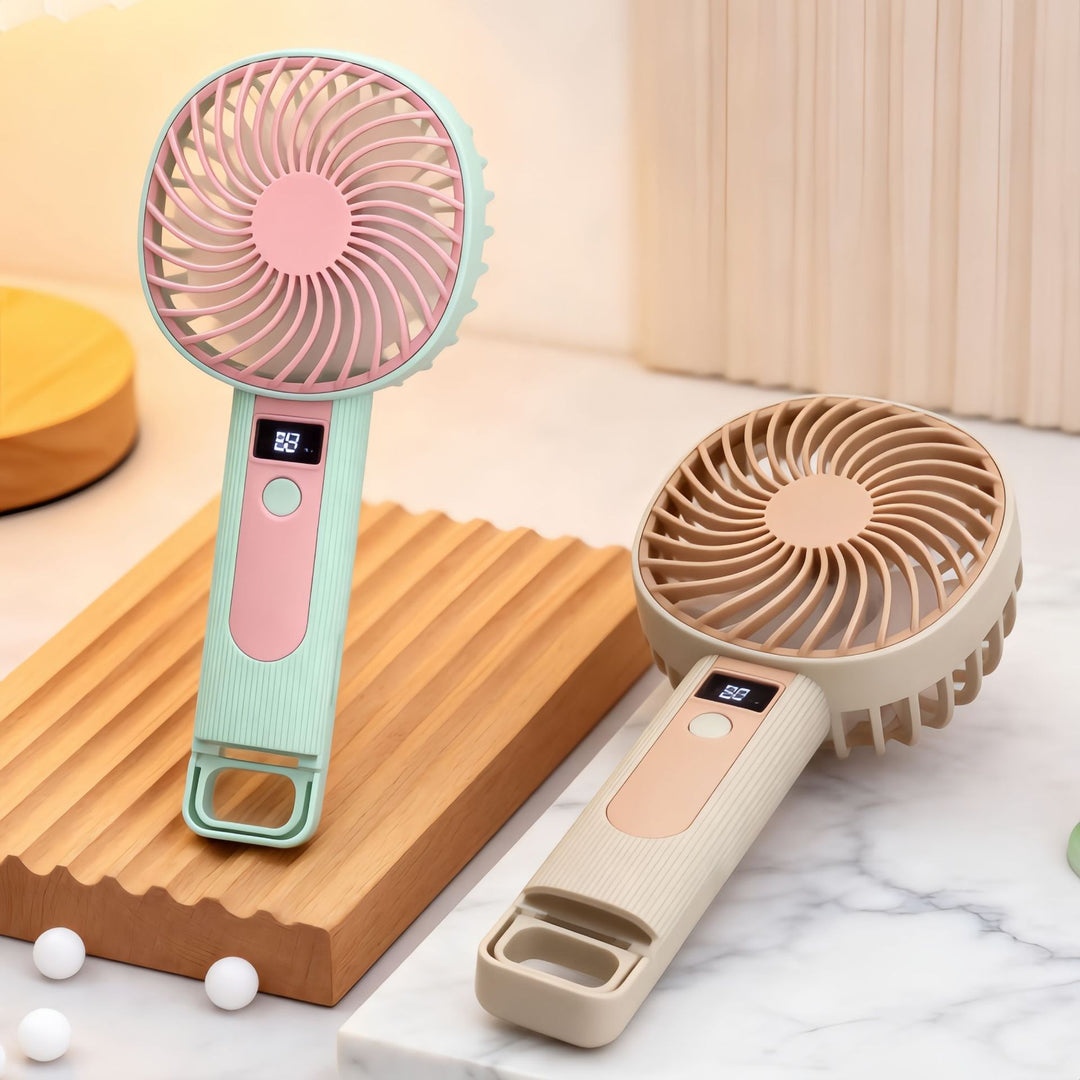 Women's Portable Handheld Fan with Digital Speed Display Bowlift 1782815883
