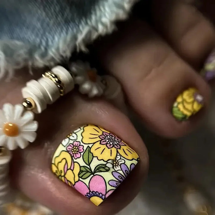 Decorative Floral Nail Art Bowlift