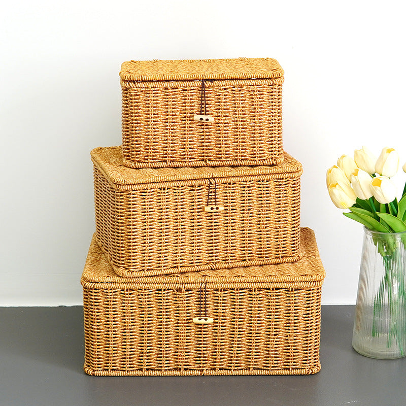 Handcrafted Wicker Storage Chest Bowlift