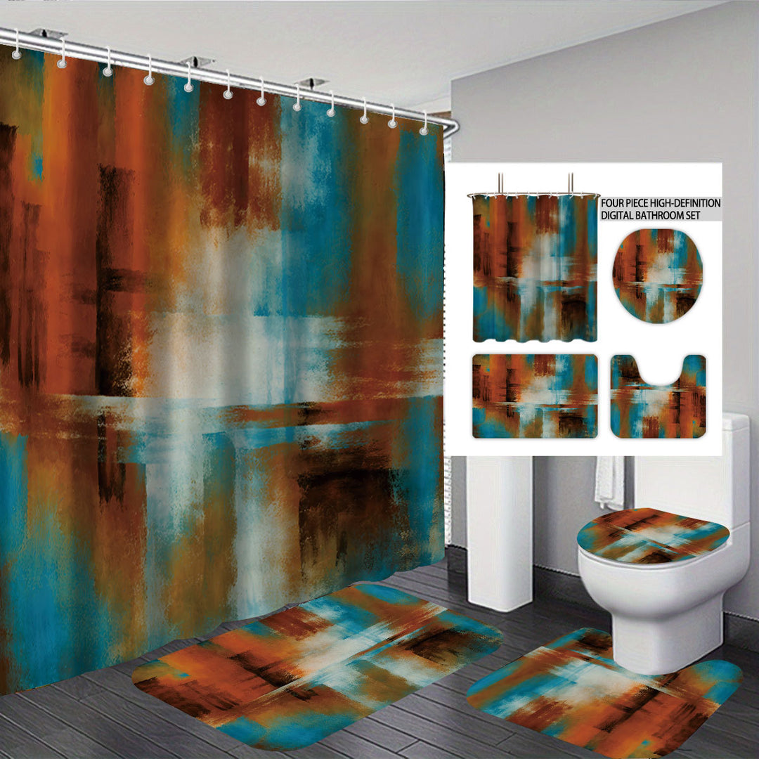 Abstract Design Four-Piece Digital Bathroom Set Bowlift
