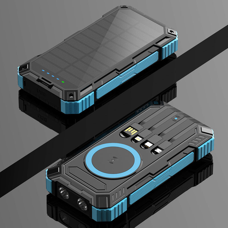 Robust Solar Power Bank with Wireless Charging Function and Safety Light Bowlift