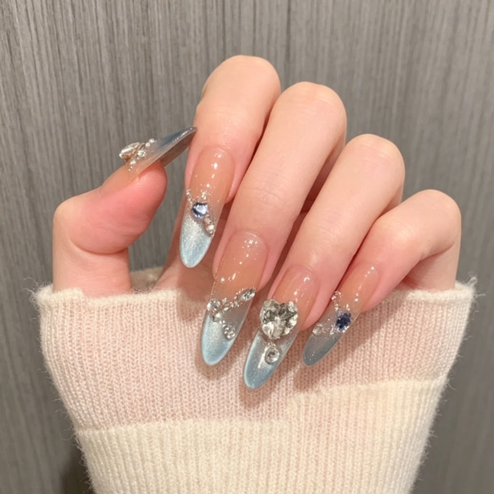Press-On Stiletto Nails with Decorative Gemstone Accents Bowlift